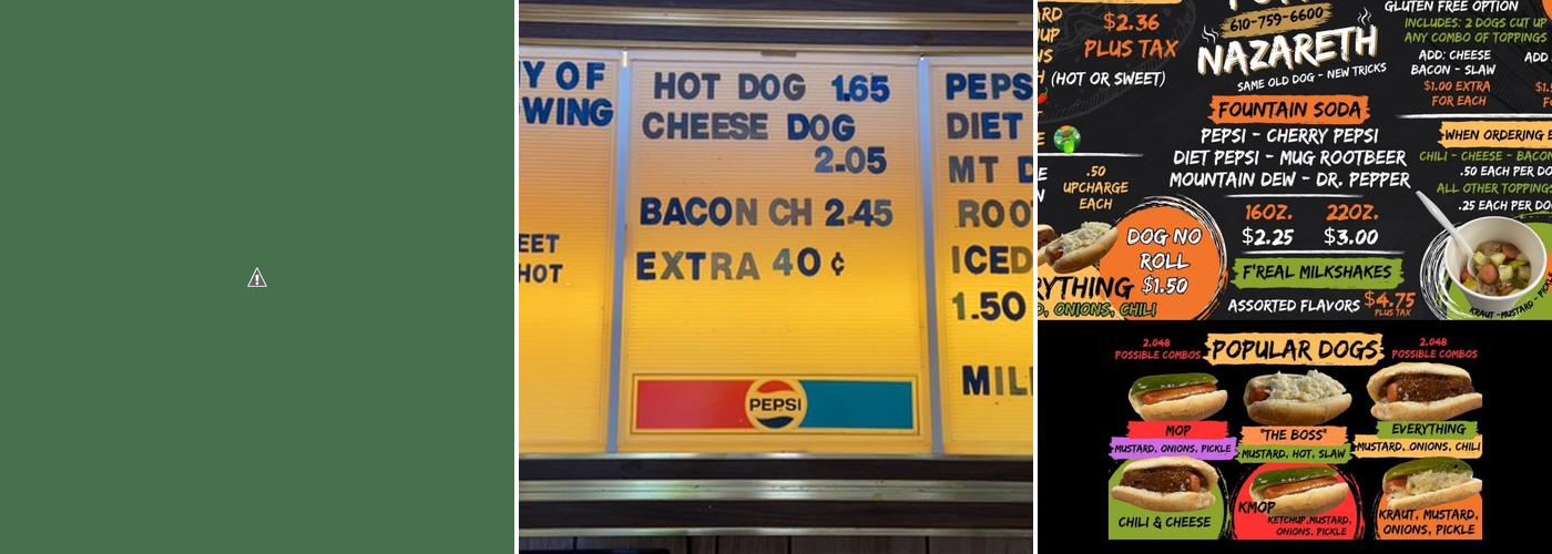 Potts' Nazareth Menu