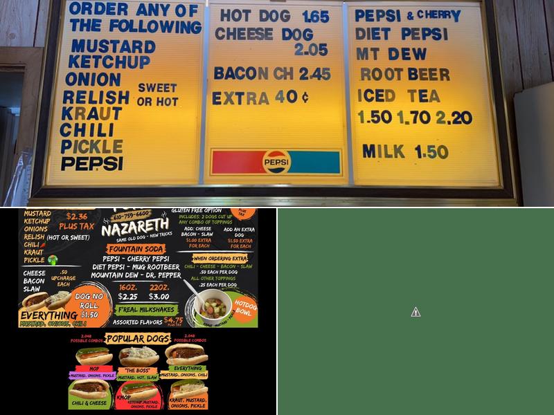 Potts' Nazareth Menu