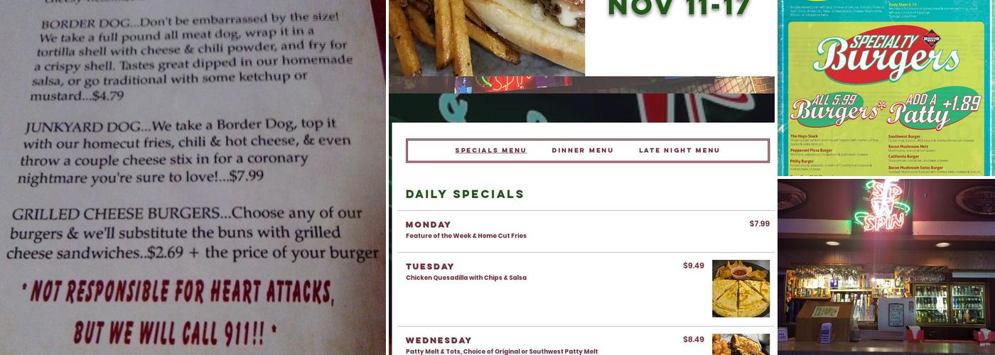 Sip N Spin Menu
