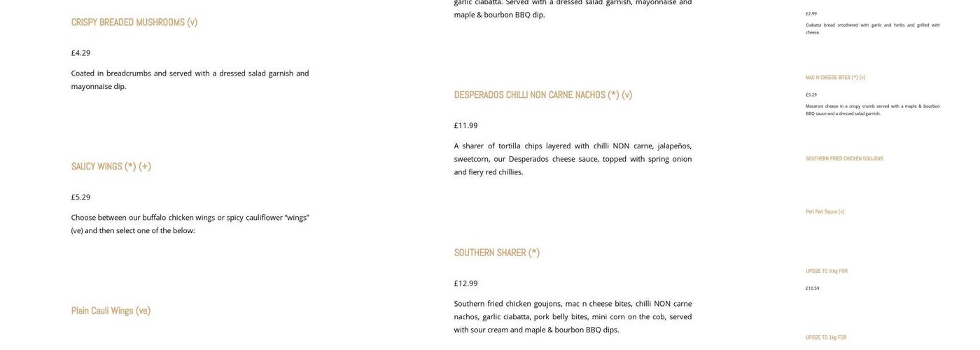 The Red Lion Inn Menu