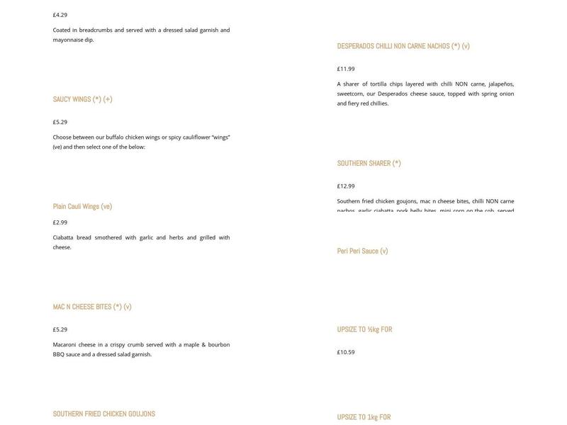 The Red Lion Inn Menu