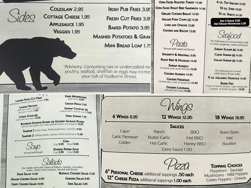 Willows Menu