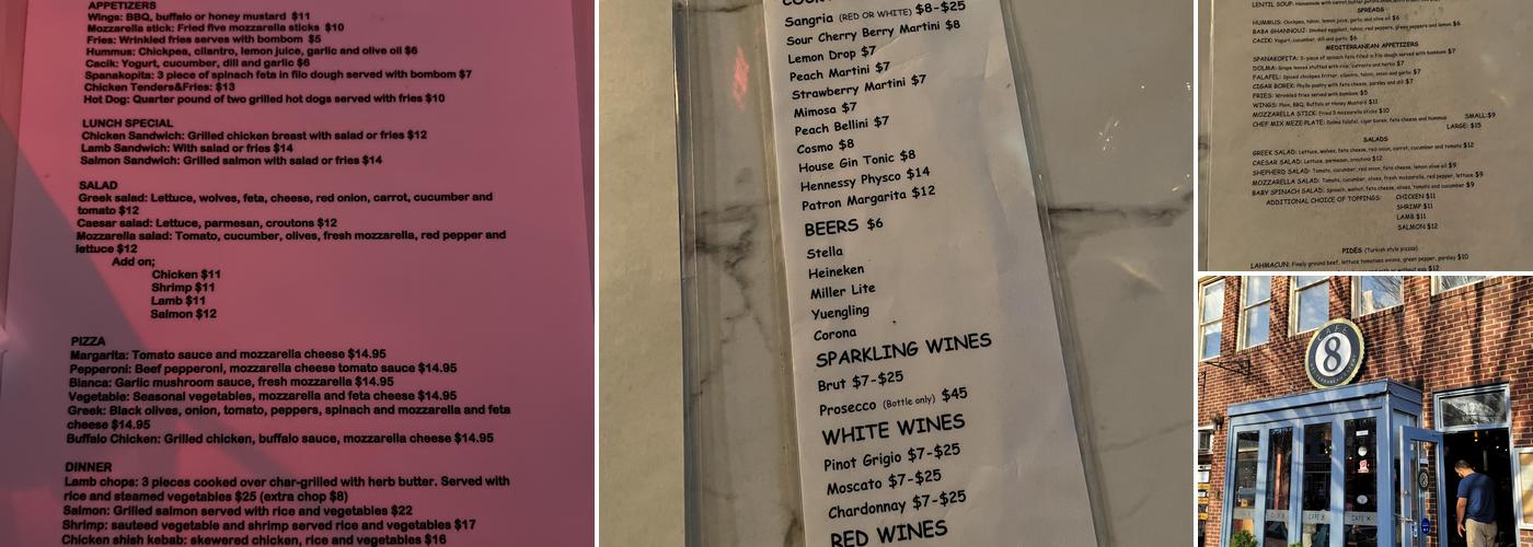 Cafe 8 Menu