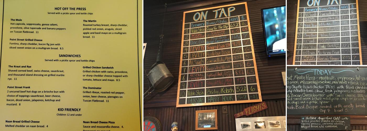 Point Street Tavern Menu