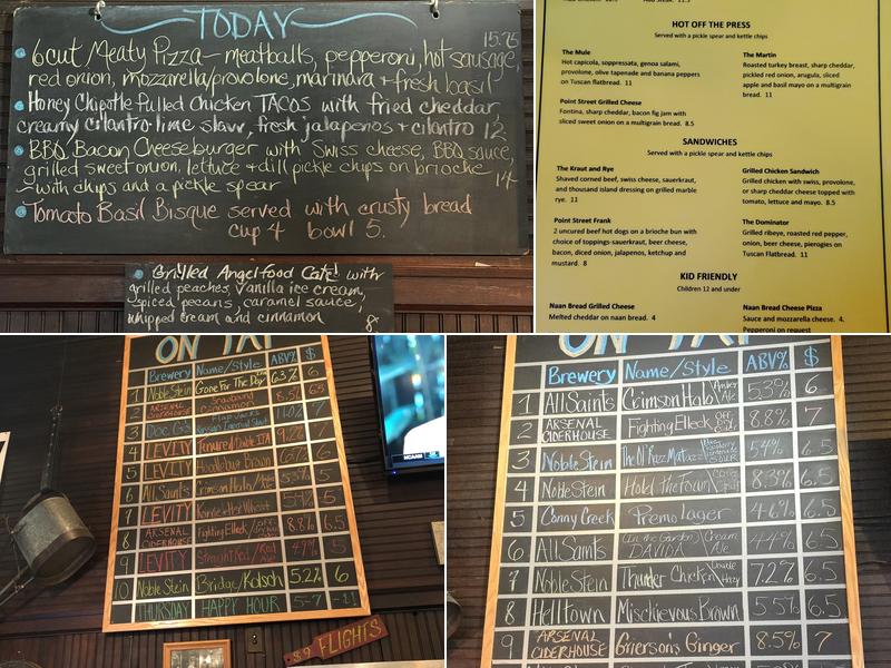 Point Street Tavern Menu