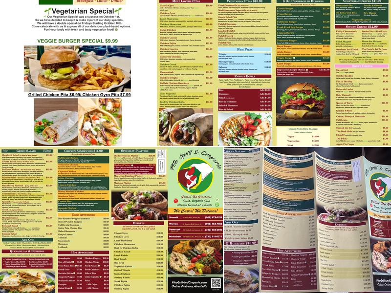 Pita Grill & Creperie Warren Menu