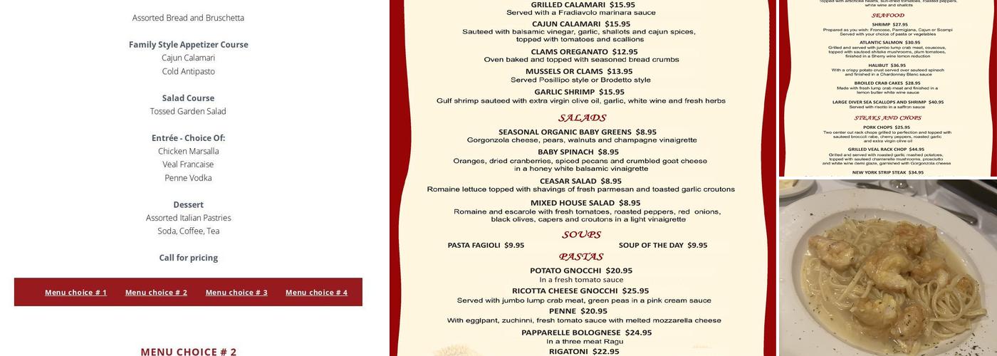 Bruno's Bistro Menu