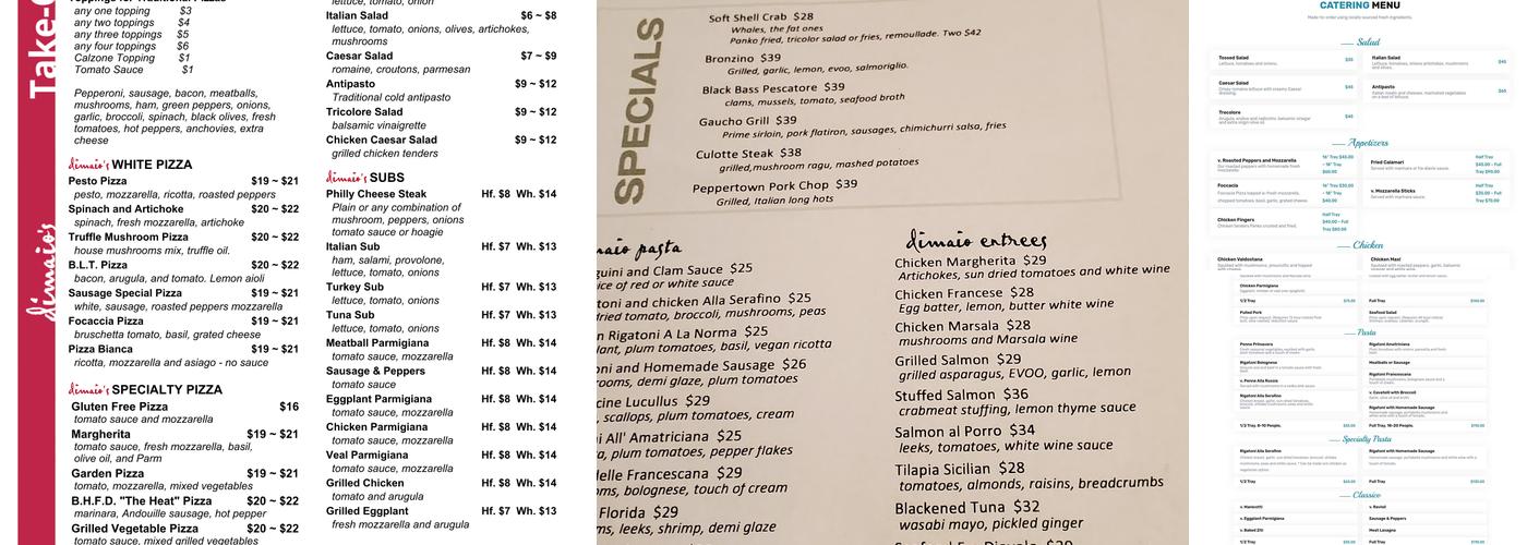 Dimaio's Menu