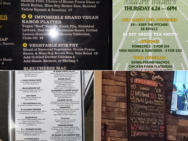 Riser Tavern & Grill Menu