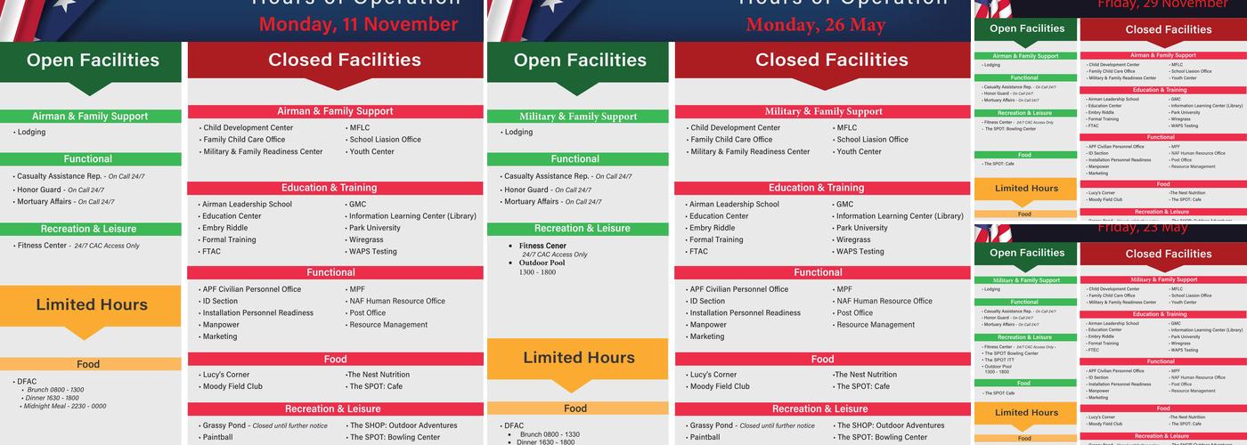 Moody Field Club Menu