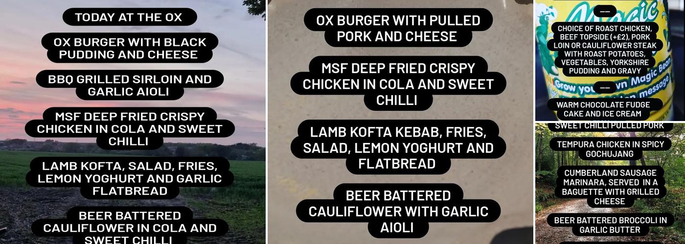 The Ox Inn Middleton Menu