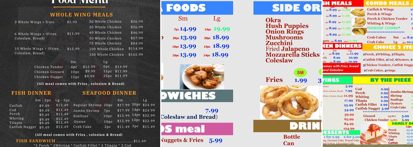 Hook Fish & Chicken Menu