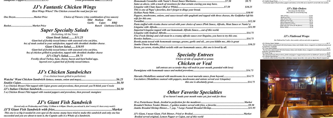 JJ's Litehouse Menu