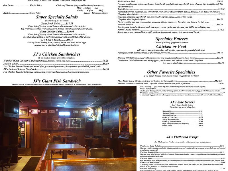 JJ's Litehouse Menu