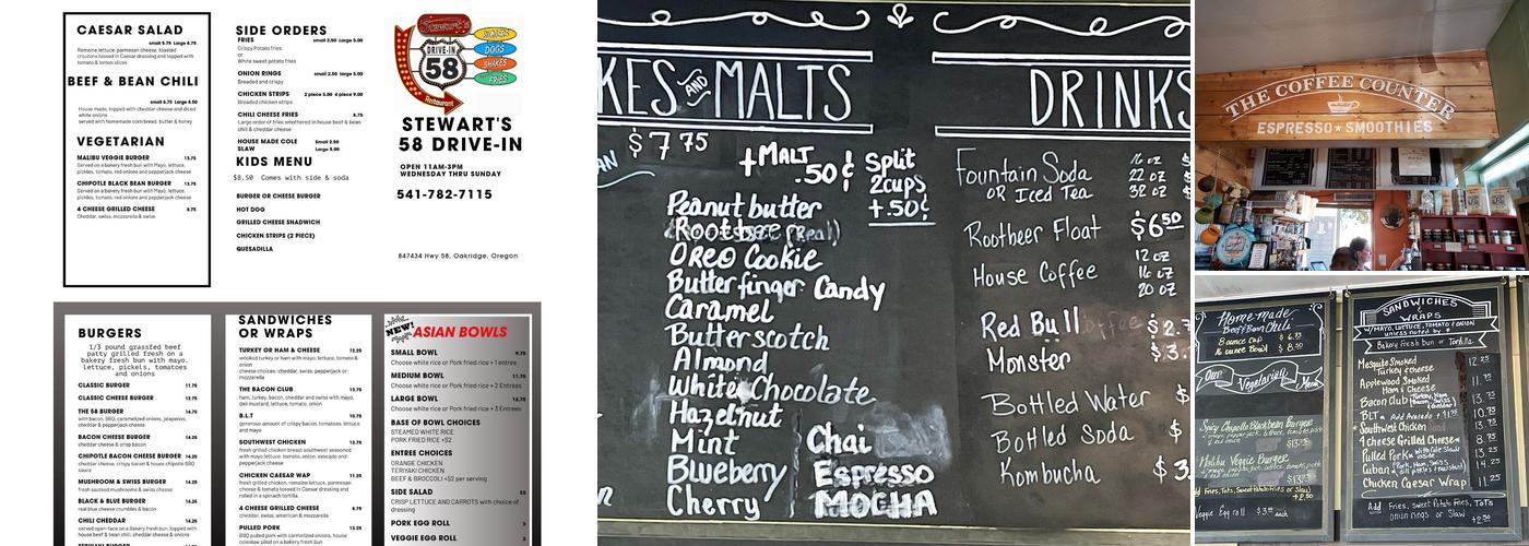 Stewart's 58 Drive-In Restaurant Menu