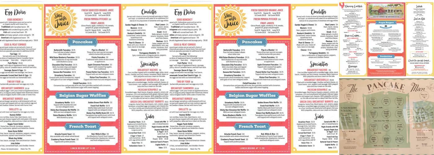 The Pancake Man Menu