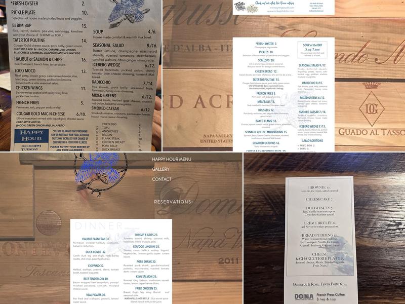 Midtown Bluebird Menu