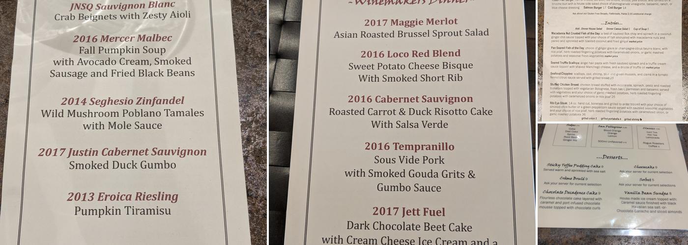 The Twisted Cork Menu