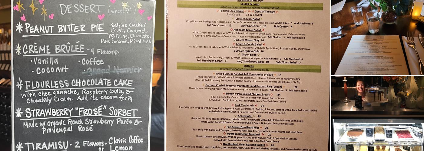 Carson's Bistro Menu
