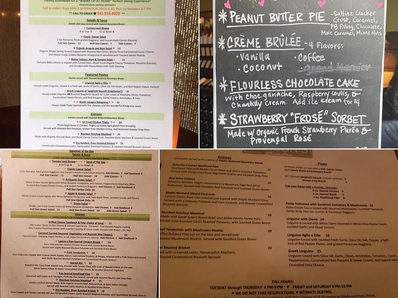 Carson's Bistro Menu