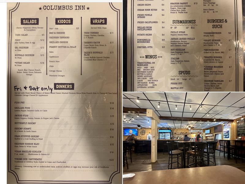 Columbus Inn Menu