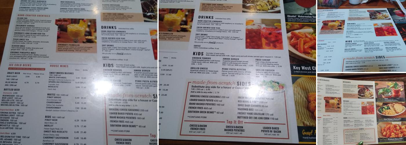 Cheddar's Scratch Kitchen Menu