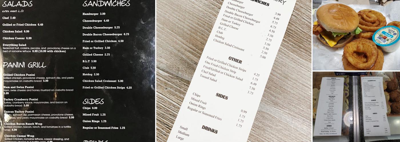 Johnson's Bakery Menu