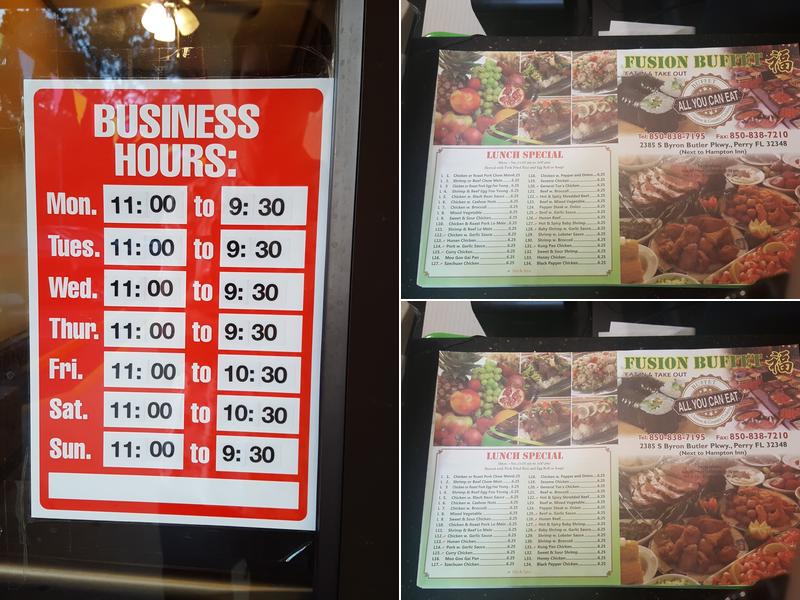Fusion Buffet Menu