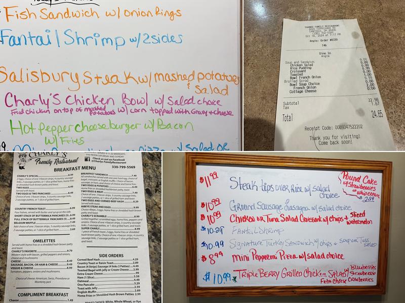 Charly's Family Restaurant Menu