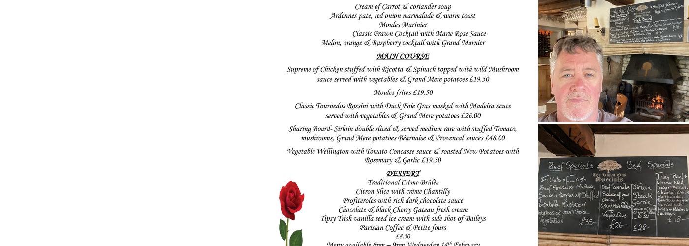 The Royal Oak Menu