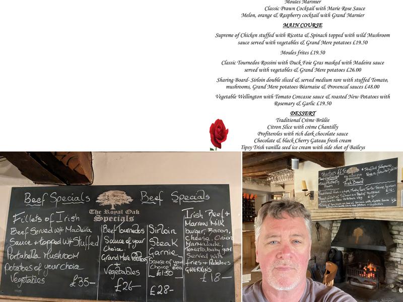 The Royal Oak Menu
