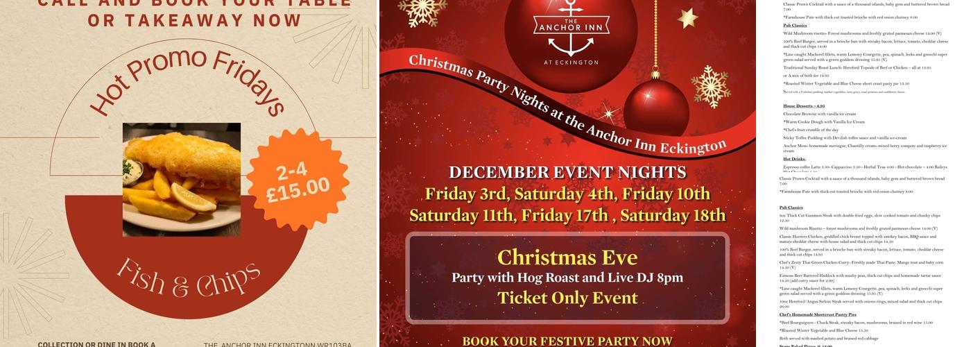 The Anchor Pub and Quality Inn Menu