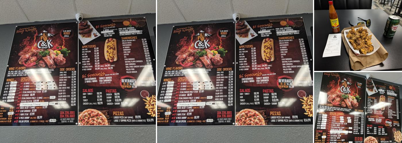 C&K Wings Menu