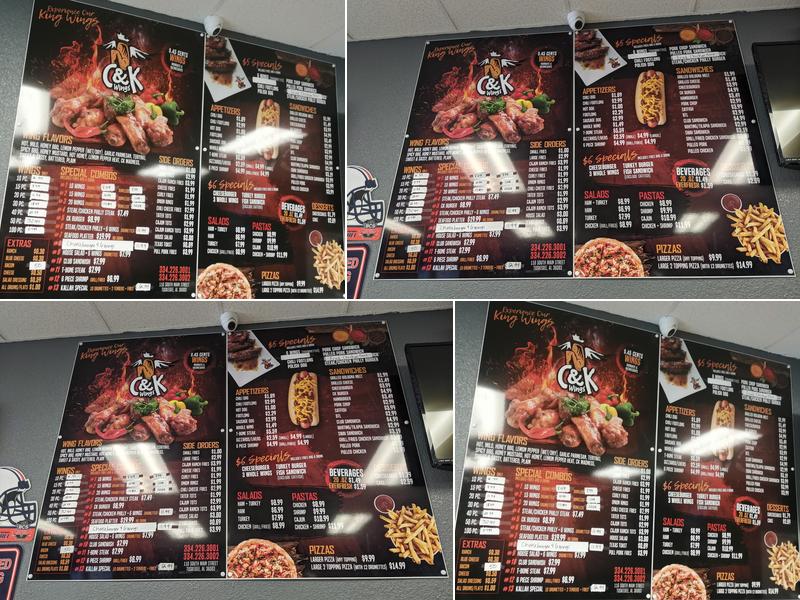 C&K Wings Menu