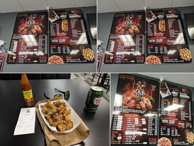C&K Wings Menu