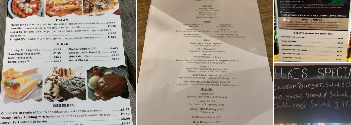 The Bridge Inn Menu