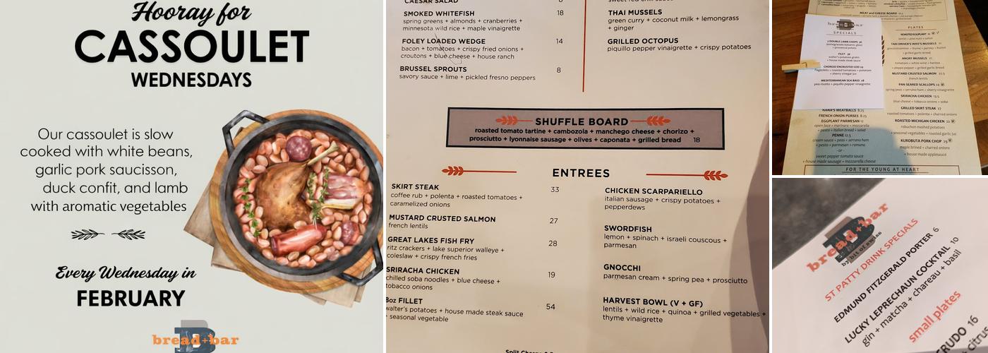 bread+bar Menu