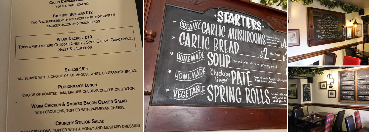 Farriers Arms Menu