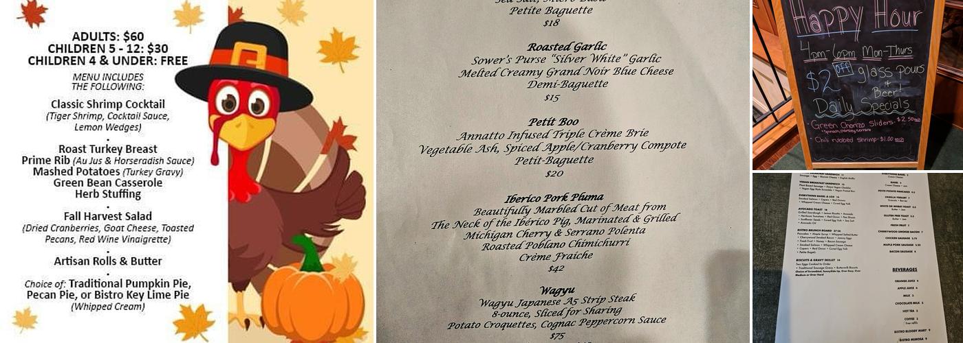 Bistro On The Boulevard Menu