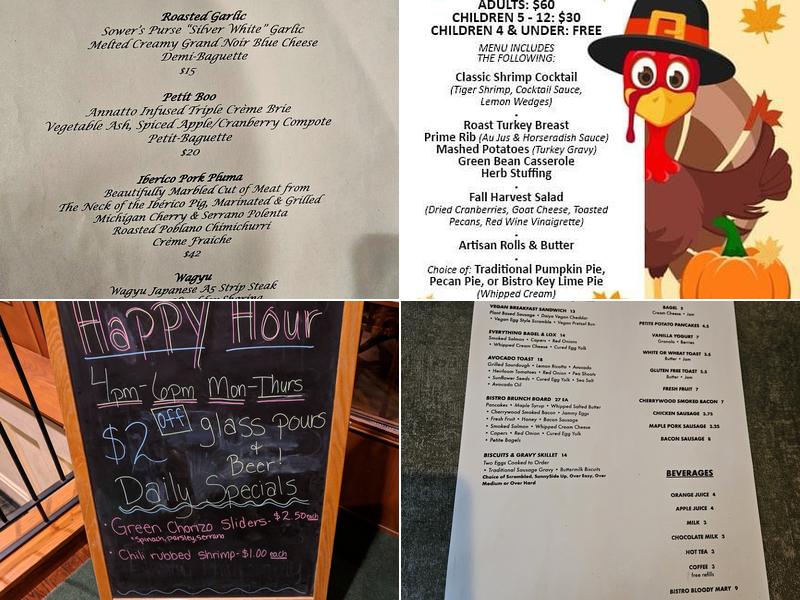 Bistro On The Boulevard Menu