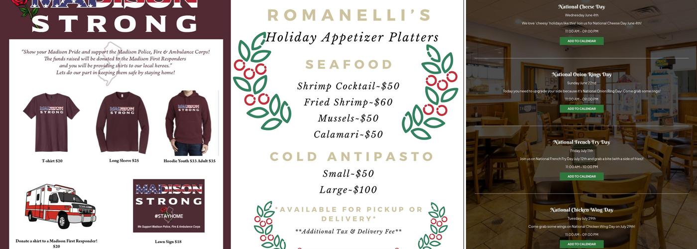 Romanelli's Pizza & Italian Eatery Menu