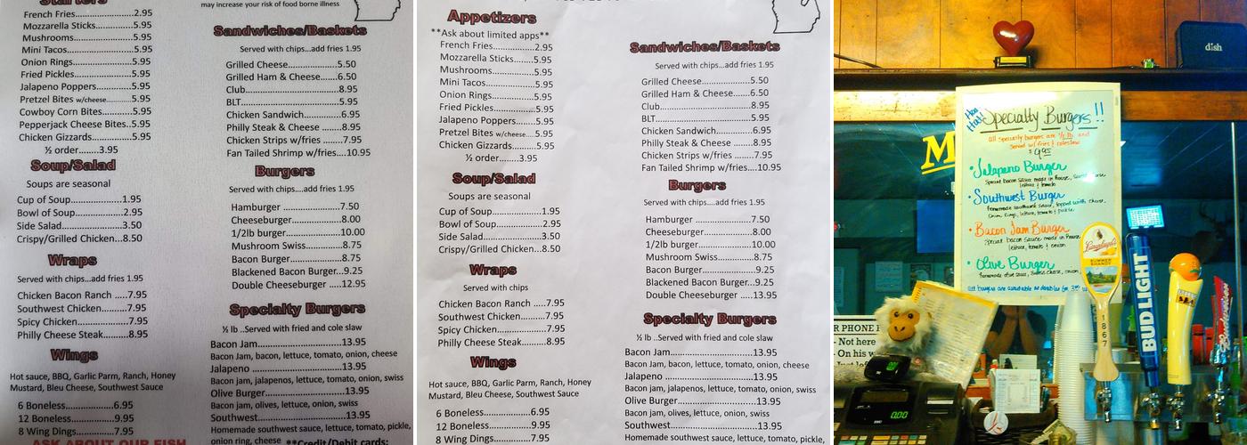 Hard Hat bar & Grill Menu