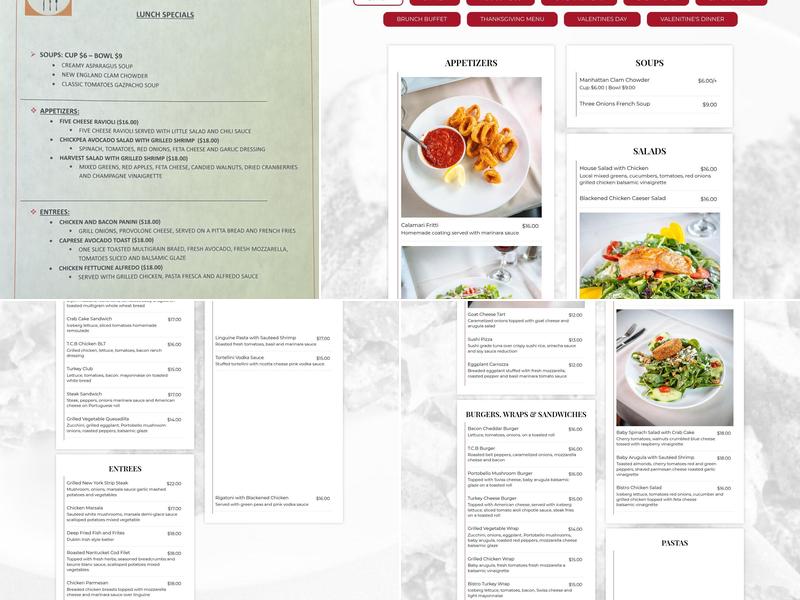 The Corner Bistro NJ. Menu