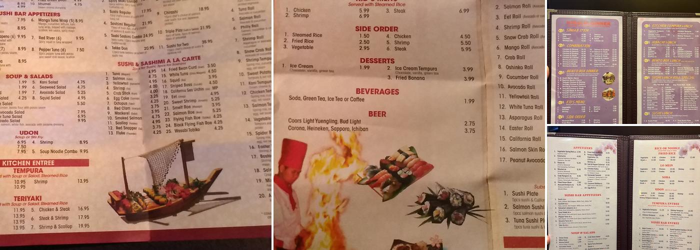 Yamazaki Sushi and Hibachi Menu
