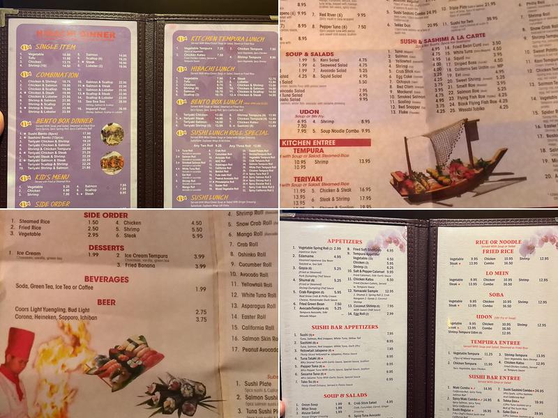 Yamazaki Sushi and Hibachi Menu