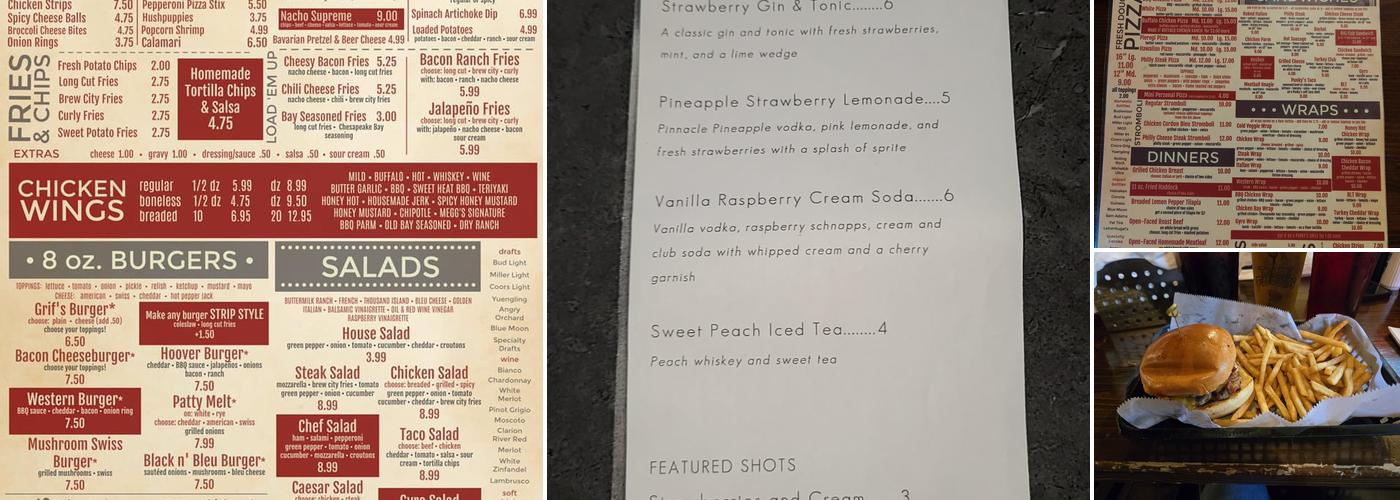 Griffith's Tavern Menu