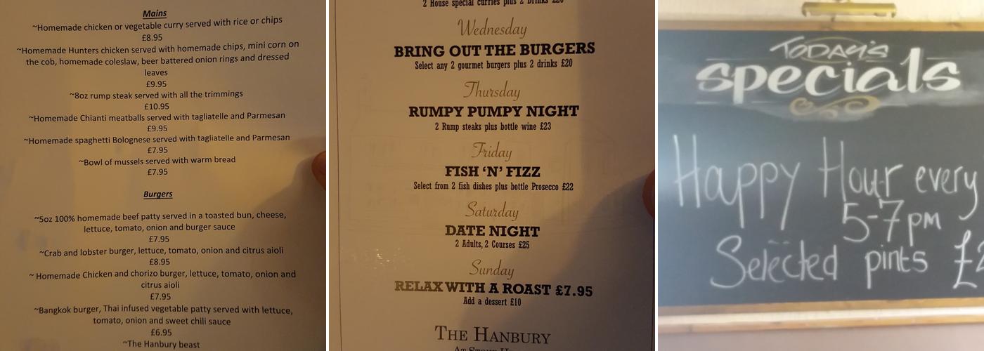 Hanbury Turn Menu