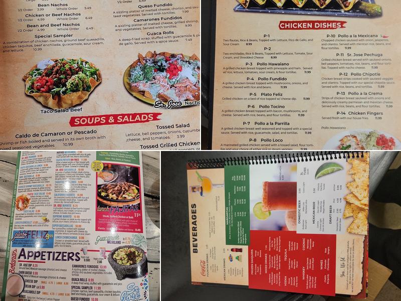 Sr Jose Mexican Restaurant Menu
