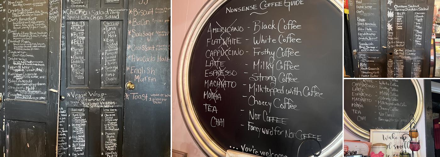 Pink's Coffee House Menu