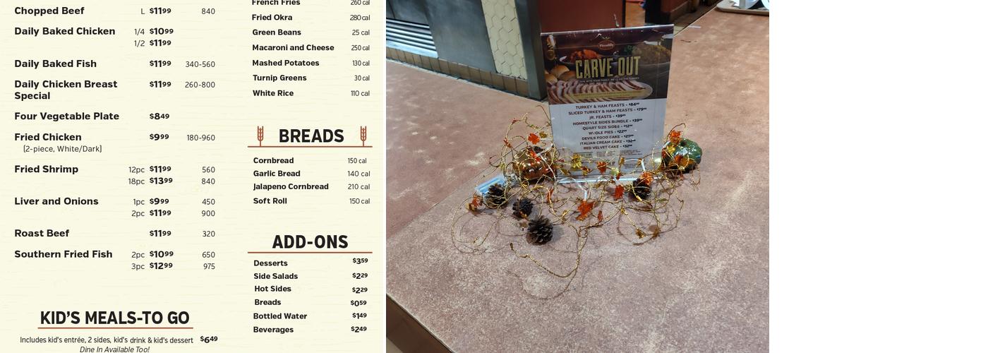 Piccadilly Restaurants Menu